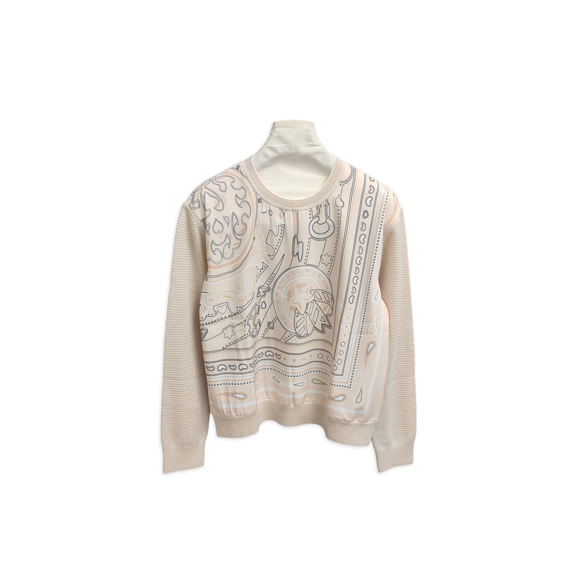 HERMES CANDY LIBRIS LONG-SLEEVE TWILLAINE SWEATER H5H2808DJET34